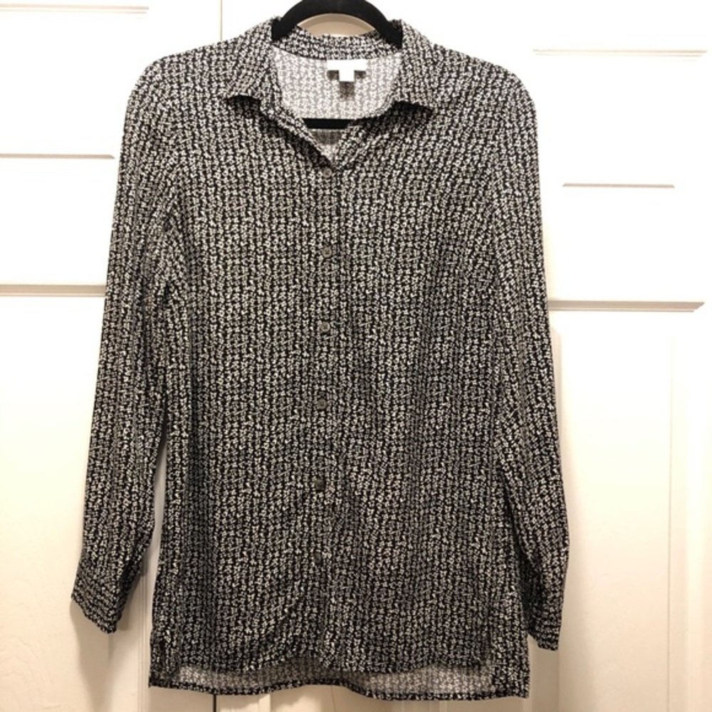 J.Jill Abstract Print Button Down Blouse - image 1